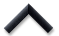 Close-up of a matte black decorative picture frame corner