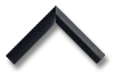 Black wood picture frame corner sample with textured finish