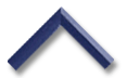 Blue chevron shape icon on black background