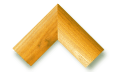 Corner sample of a natural oak wooden picture frame