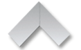 Silver chevron upward arrow icon on black background