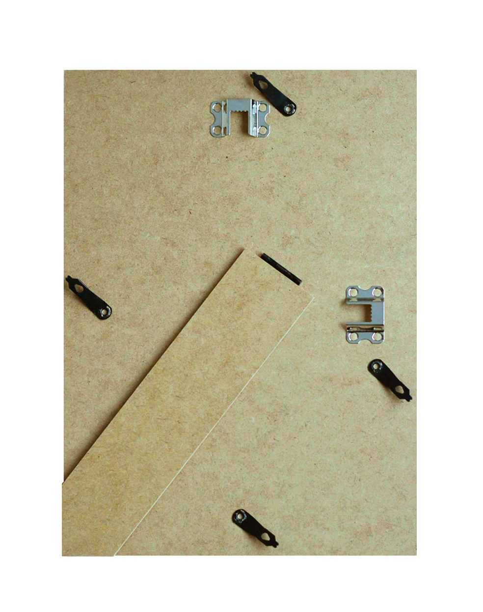 MDF Easel back with turning clips for wood frames, sawtooth hangers