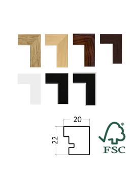 Frame Wood Moulding 20×22 mm, Nordic Wood Frames