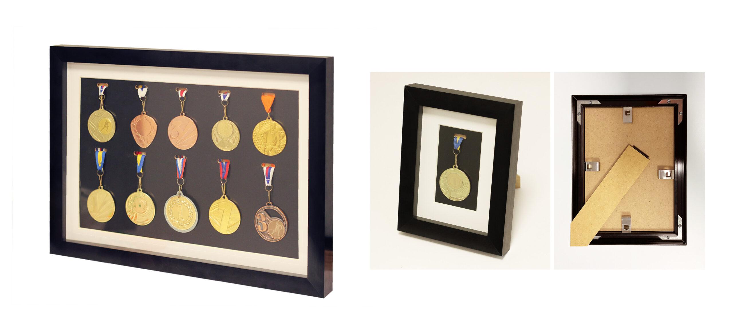 A premium display solution: 3D Aluminium Medal Frames for institutions, events and homes.
